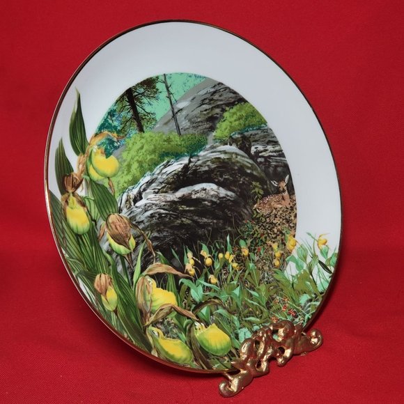 VTG Decorative Plate Royal Windsor Lady Slipper Orchid Wildflowers of the South - Picture 8 of 12